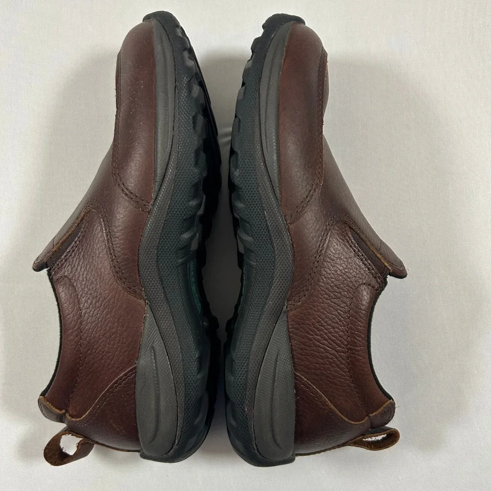 LL Bean Shoes Comfort Mocs Mens 7.5‎ Medium Brown Leather Slip On Hiking Outdoor